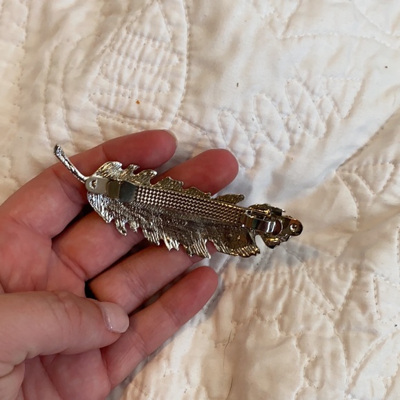 Silver feather hair clip - Picture 2 of 3